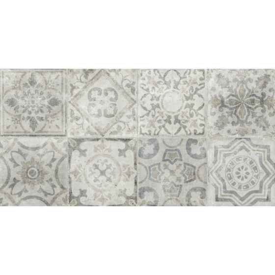 Kalina Decorado Gris 25x50 ματ πλακάκι τοίχου με διακοσμητικά σχέδια